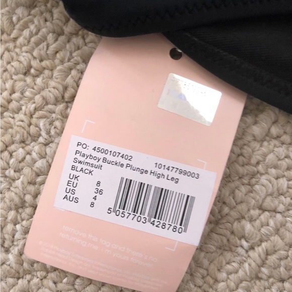 Missguided playboy buckle plunge high leg swimsuit one piece - Picture 7 of 7